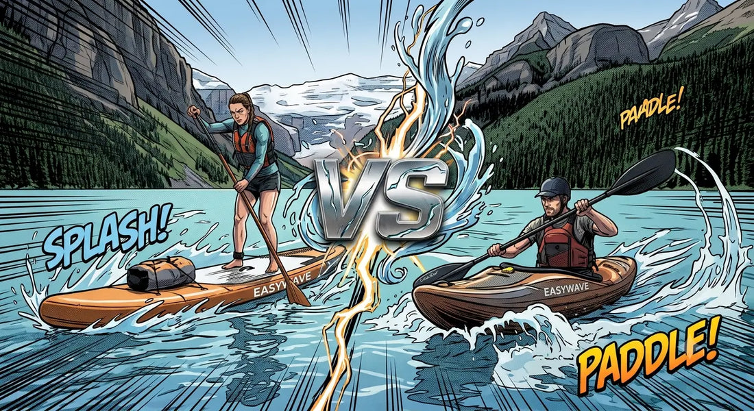 Comparison between inflatable paddle boards and hard kayaks