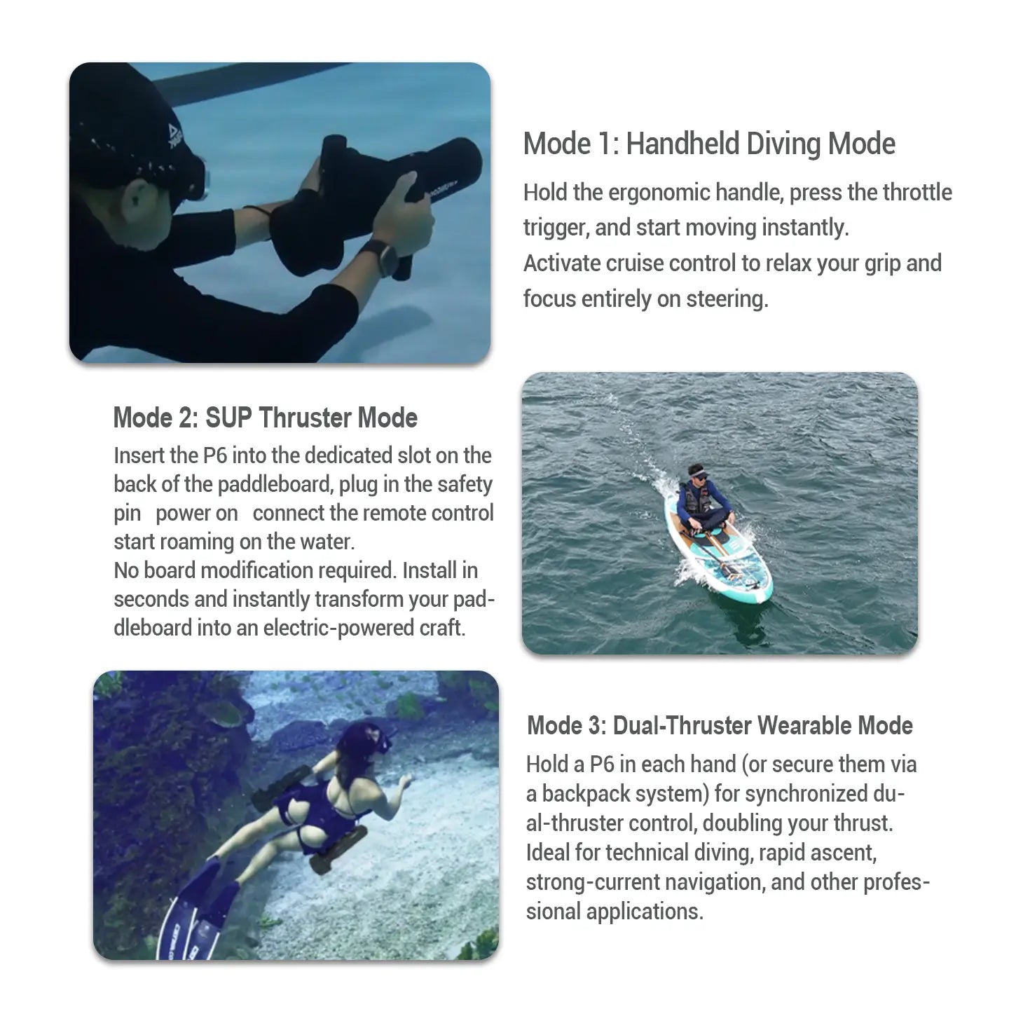 Easywave underwater scooter use on paddle board